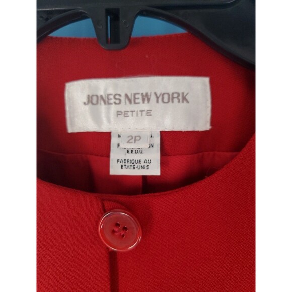Womens Sz 2p Red Blazer 4 Button Close Pure Woolmark Vintage Lined Joes NY Read - Picture 10 of 16